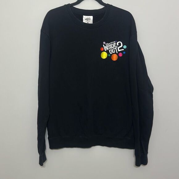 Disney Pixar Inside Out 2 Mens Black Embroidered Sweatshirt Size XL - Picture 1 of 9